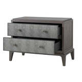 Eccotrading Astoria Large Bedside Table – Macchiato and Grey Faux Shagreen