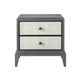 Eccotrading Astoria Small Bedside Table – Graphite Grey and Faux Shagreen