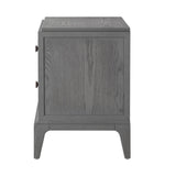 Eccotrading Astoria Small Bedside Table – Graphite Grey and Faux Shagreen