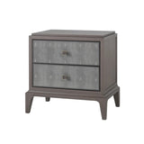Eccotrading Astoria Small Bedside Table – Macchiato and Grey Faux Shagreen