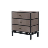 Eccotrading Bertie 3 Drawer Chest - Grey Shagreen Leather