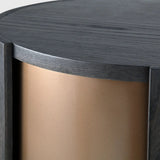 Eccotrading Huggel Round Pedestal - Chocolate Oak Veneer