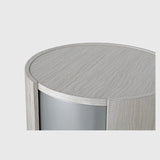 Eccotrading Huggel Round Pedestal - Cream Engineered Veneer