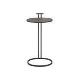 Eccotrading Arunya Oval Cocktail Table – Dorato Bronze and Grey Shagreen Leather