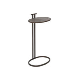 Eccotrading Arunya Oval Cocktail Table – Dorato Bronze and Grey Shagreen Leather