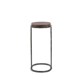 Eccotrading Forge Cocktail Table - Bronze Nera and Burgundy Leather