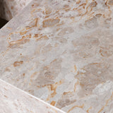 Edmund Coffee Table in Antique Gold and Crema Marble