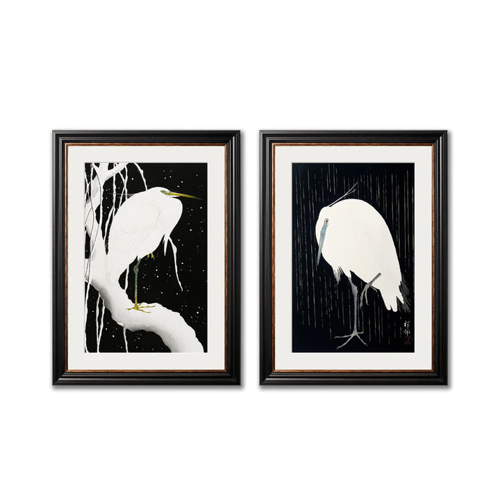 Egrets by Ohara Koson – York Slim Framed Print