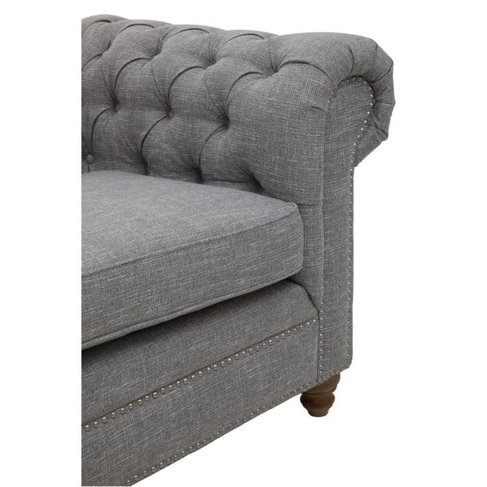 Elenora Three Seat Sofa – Dark Grey Linen