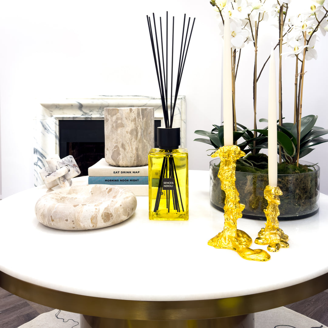 Enormous Amora Neroli Reed Diffuser with Yellow Glass Bottle