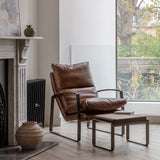 Erasmus Lounger – Brown Leather