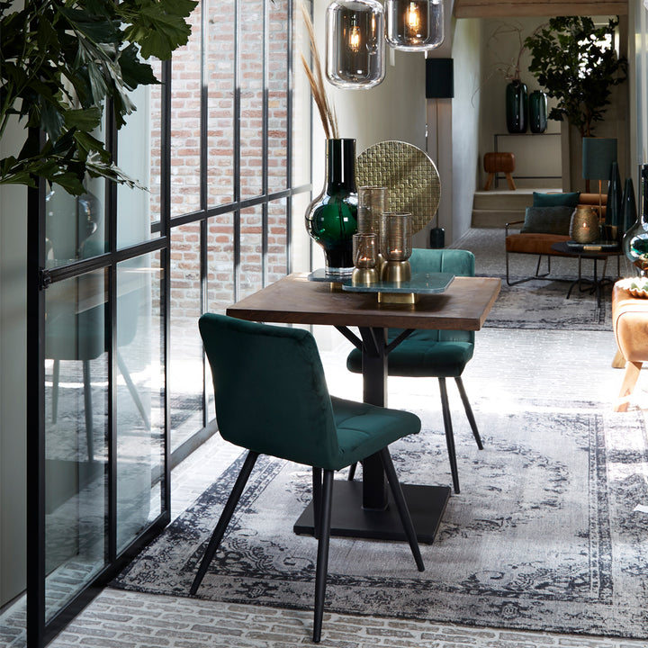 Light & Living Chisa Dining Table with Brown Wooden Top