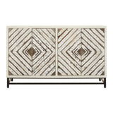 Evangeline Geometric Sideboard – White