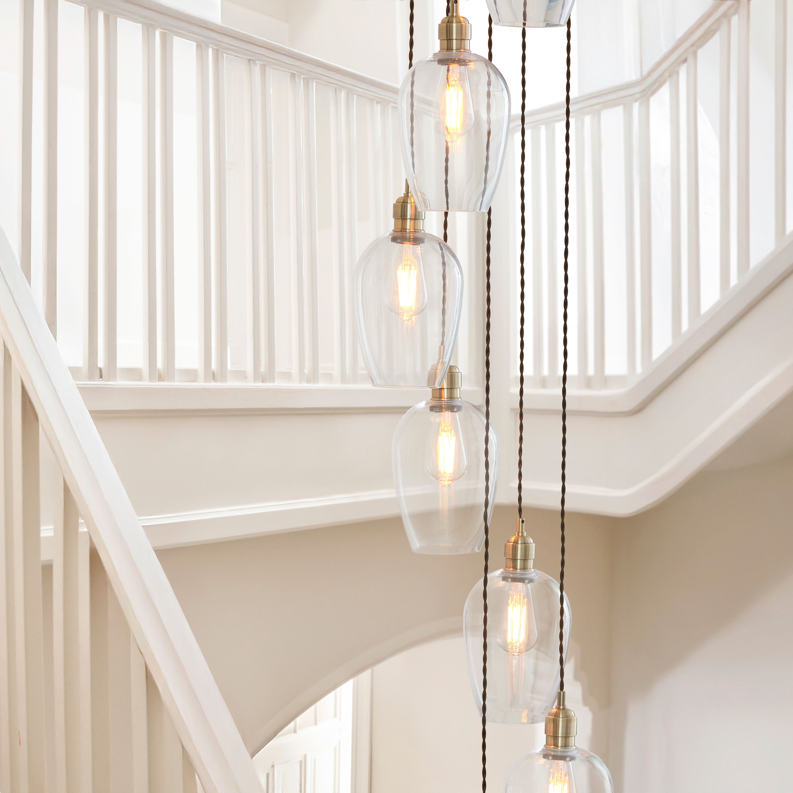 Florence Cascading Pendant Light – 13 Lights – Antique Brass