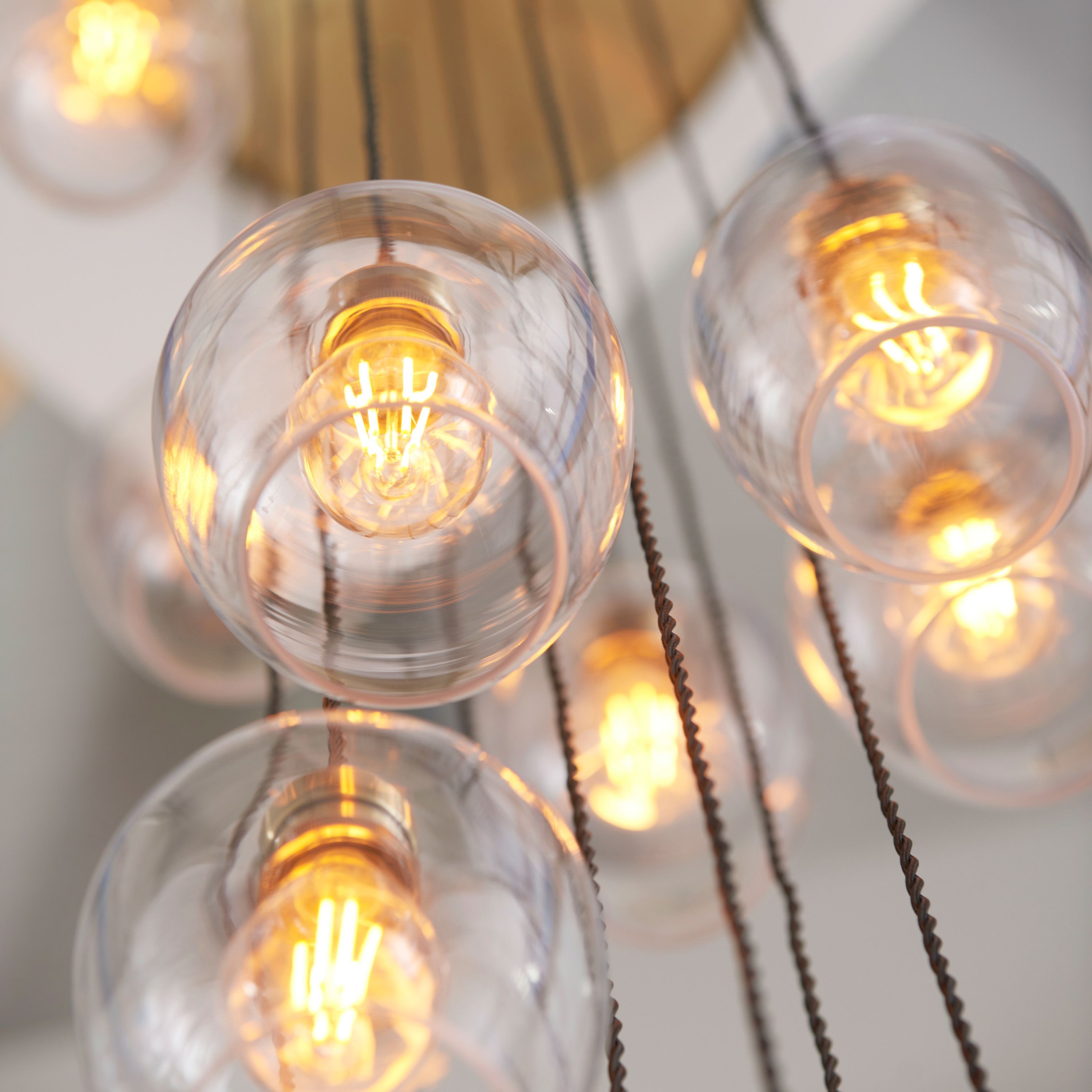 Florence Cascading Pendant Light – 13 Lights – Antique Brass