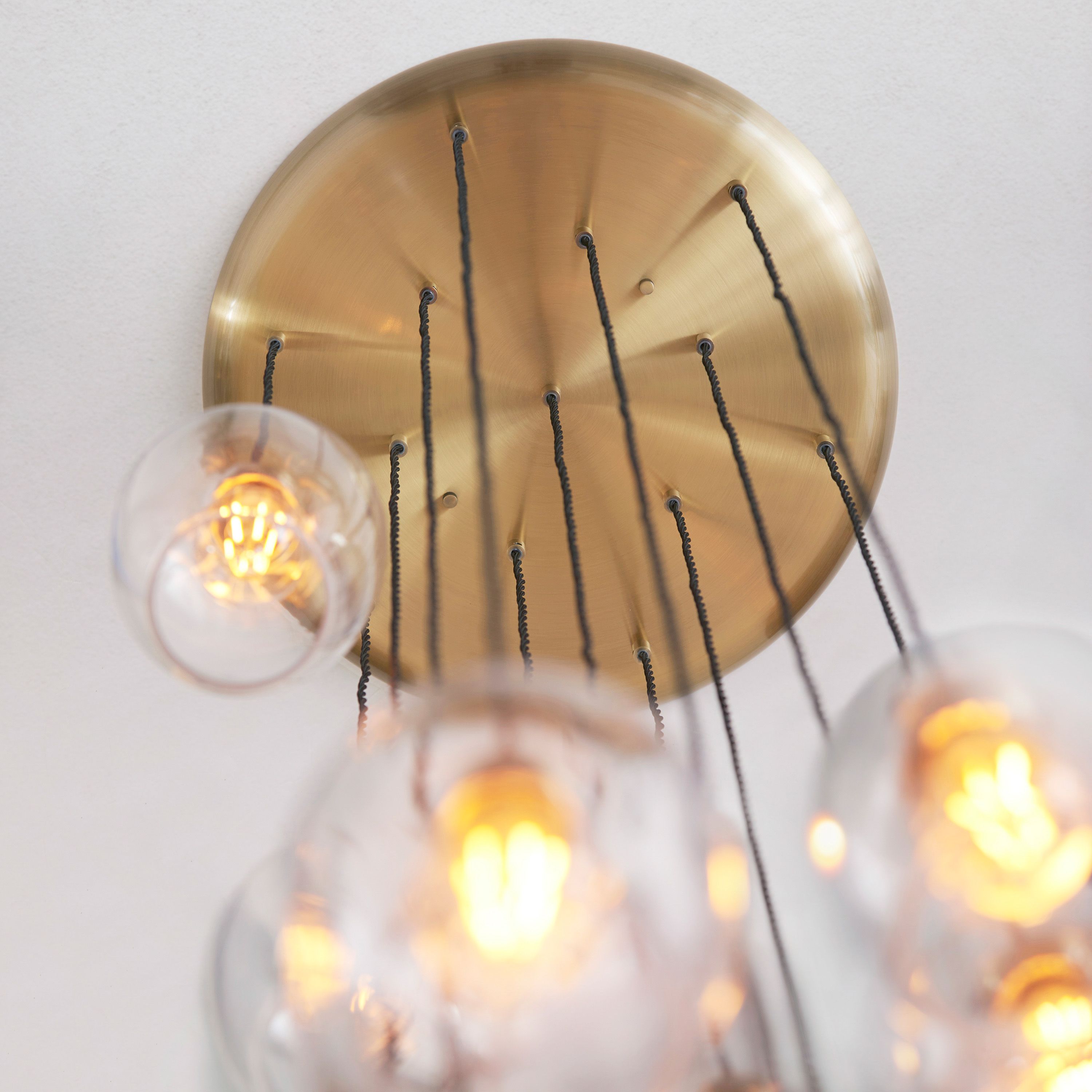 Florence Cascading Pendant Light – 13 Lights – Antique Brass