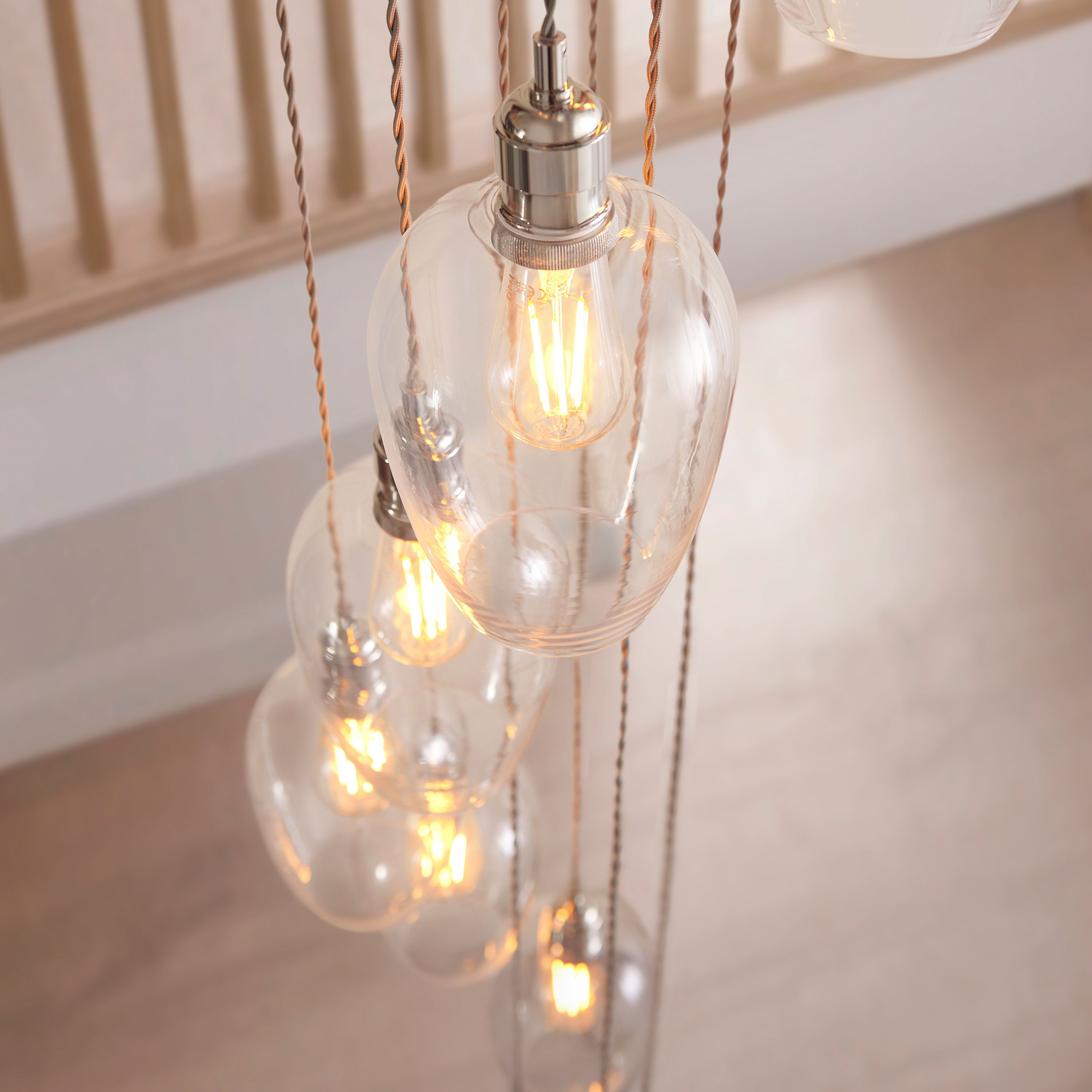Florence Cascading Pendant Light – 13 Lights – Bright Nickel