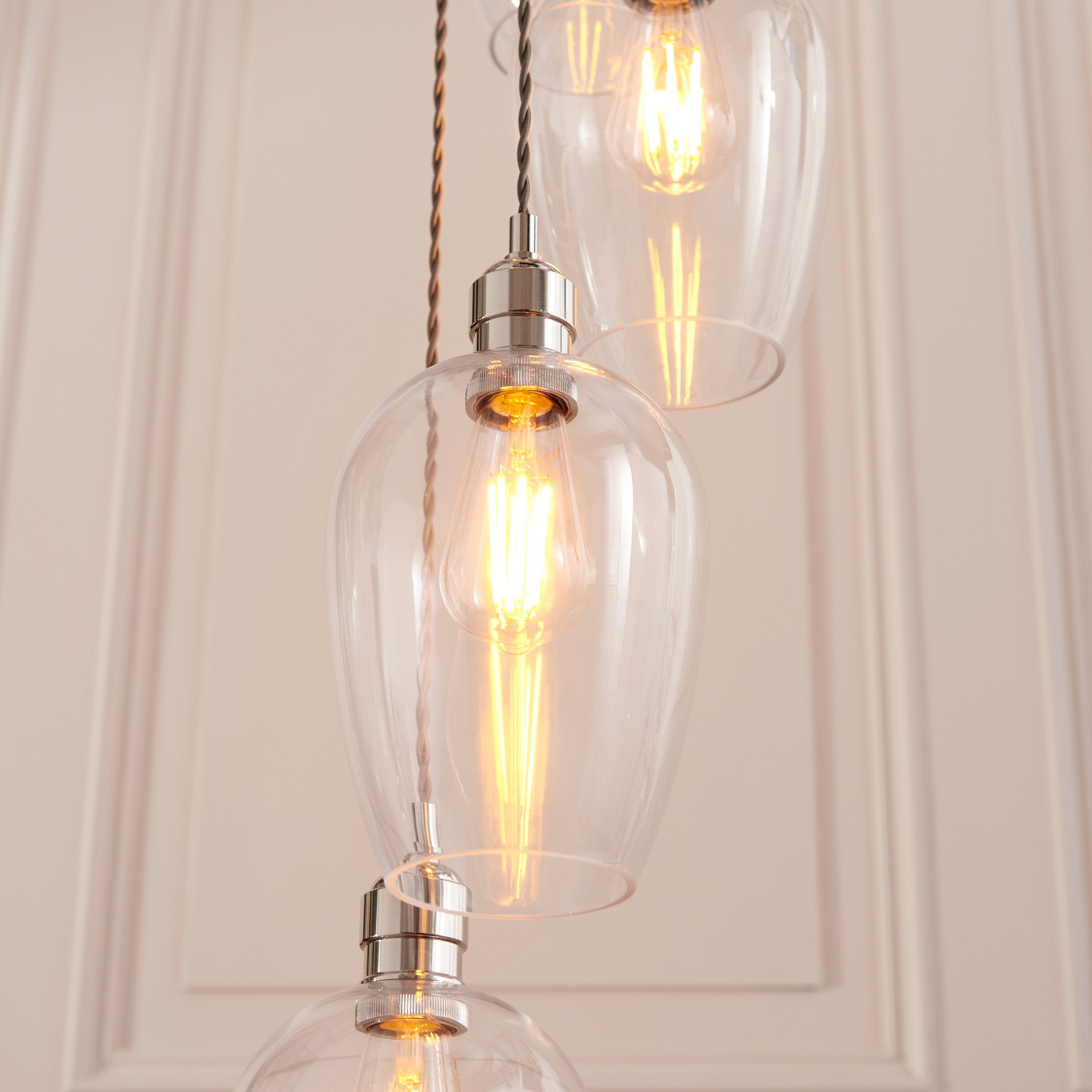 Florence Cascading Pendant Light – 13 Lights – Bright Nickel
