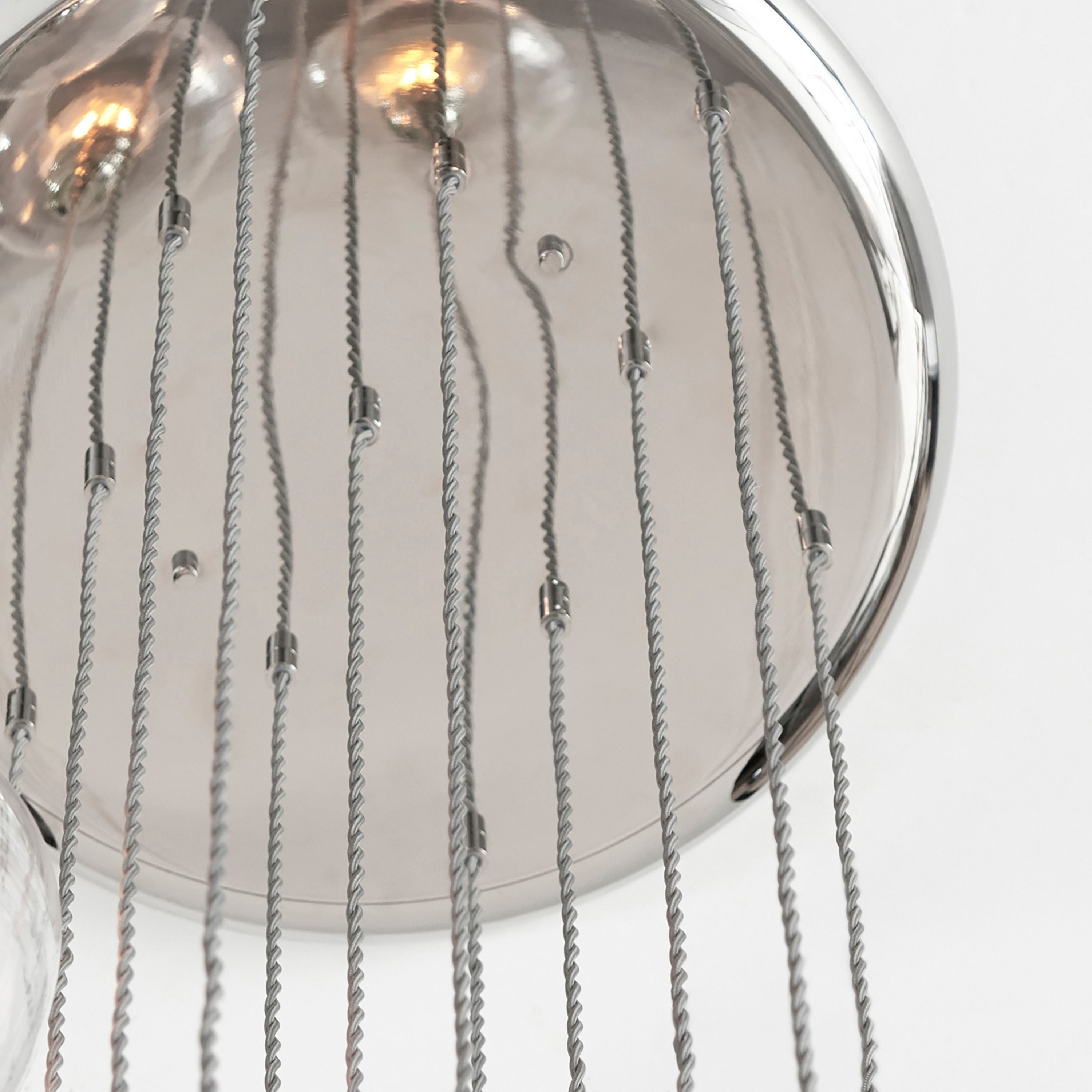Florence Cascading Pendant Light – 13 Lights – Bright Nickel