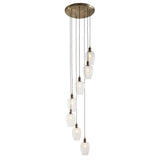 Florence Cascading Pendant Light – 7 Lights – Antique Brass