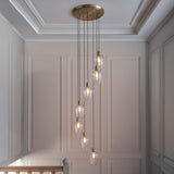 Florence Cascading Pendant Light – 7 Lights – Antique Brass