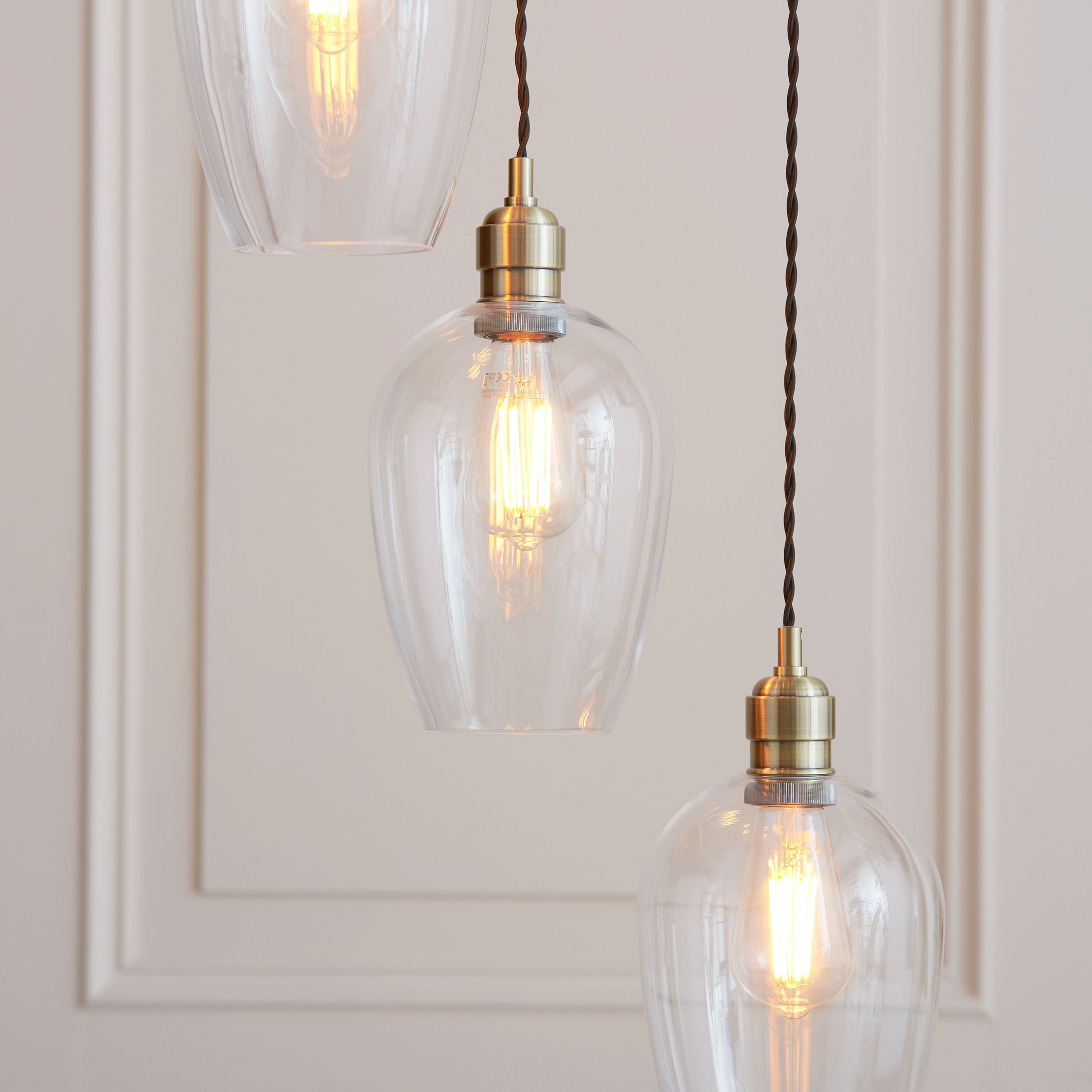 Florence Cascading Pendant Light – 7 Lights – Antique Brass