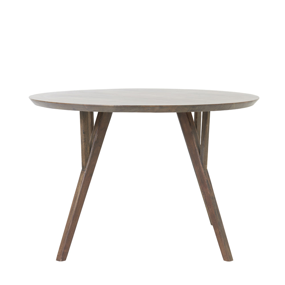 Light & Living Quenza Round Dining Table in Brown Acacia Wood – Small