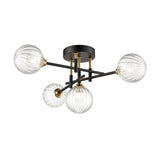 Franklite Abstraction Ceiling Light – 4 Lights – Black & Brass