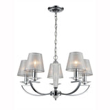 Franklite Artemis Chrome Pendant Light – 5 Lights with Shades