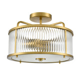 Franklite Bonham Semi-Flush Ceiling Light – Aged Brass