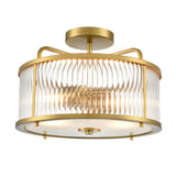 Franklite Bonham Semi-Flush Ceiling Light – Aged Brass