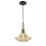 Franklite Bordeaux Pendant Light – Amber Glass