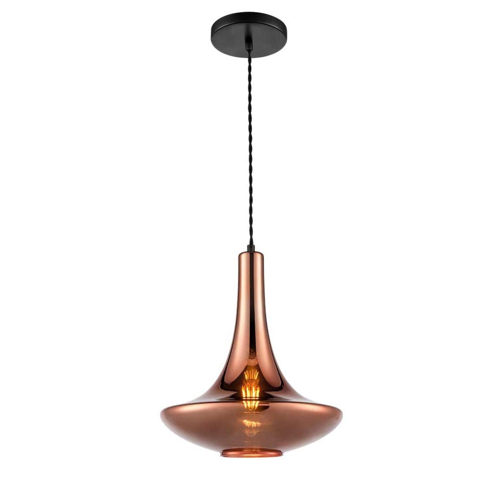 Franklite Bordeaux Pendant Light – Copper Glass