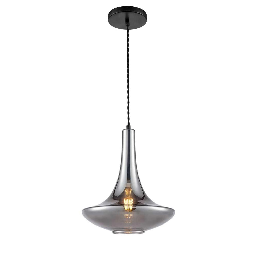 Franklite Bordeaux Pendant Light – Smoked Glass