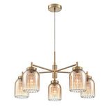 Franklite Caligo Ceiling Light – 5 Lights – Aged Brass