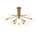 Franklite Cosmic 12 Light Pendant Light – Antique Gold & Opal Glass