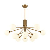 Franklite Cosmic 12 Light Pendant Light – Antique Gold & Opal Glass