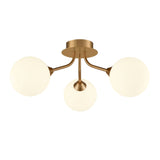 Franklite Cosmic 3 Light Fitting – Antique Gold & Opal Glass