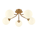Franklite Cosmic 5 Light Fitting – Antique Gold & Opal Glass