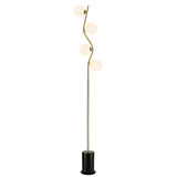 Franklite Cosmic Floor Lamp – Antique Gold and Opal Glass