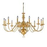 Franklite Delft Chandelier – 12 Lights - Polished Brass