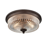Franklite Emerson Flush Ceiling Light – Dark Brown
