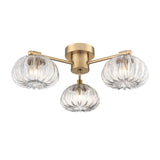 Franklite Harvest Flush Fitting – 3 Lights – Aged Brass