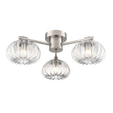 Franklite Harvest Flush Fitting – 3 Lights – Satin Nickel