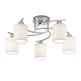 Franklite Hexx 5 Light Ceiling Light – Cylindrical Shades