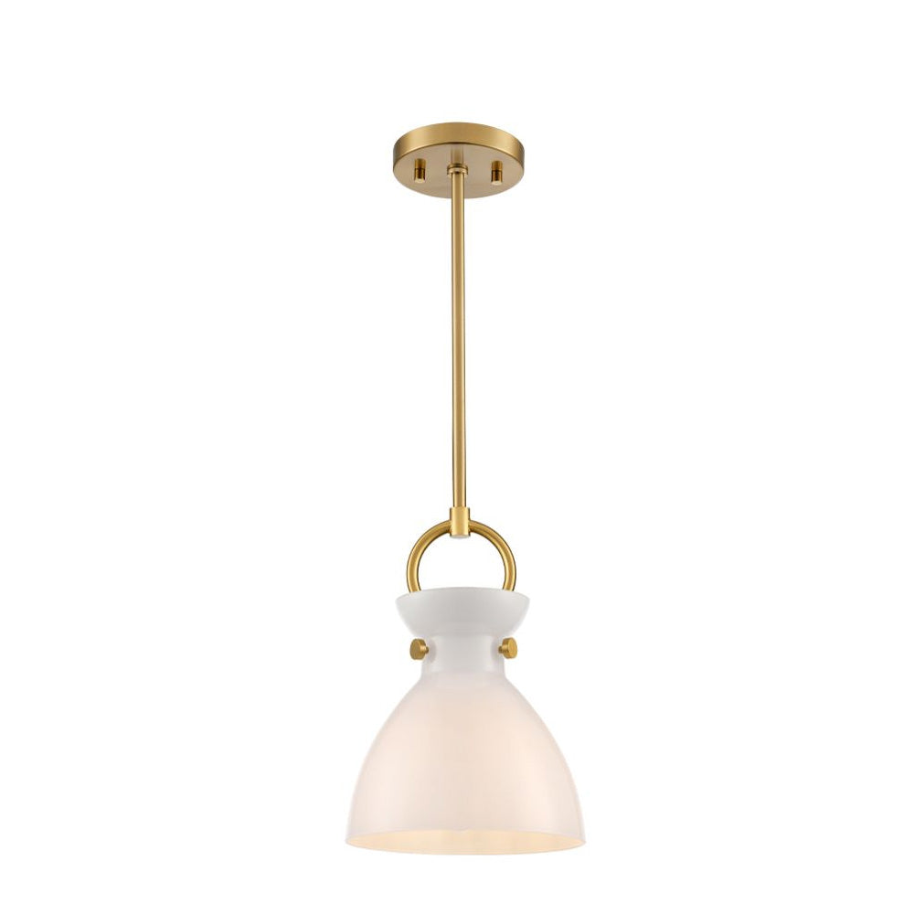 Franklite Horizon Pendant Light – Brushed Brass & Opal Glass