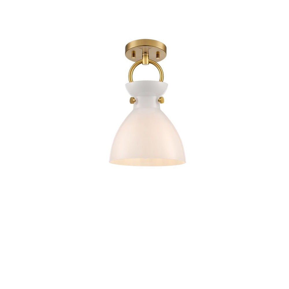 Franklite Horizon Pendant Light – Brushed Brass & Opal Glass