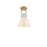 Franklite Horizon Pendant Light – Brushed Brass & Opal Glass