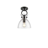 Franklite Horizon Pendant Light – Matt Black & Clear Glass