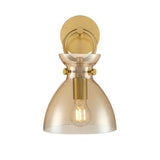 Franklite Horizon Wall Light – Brushed Brass & Amber Glass